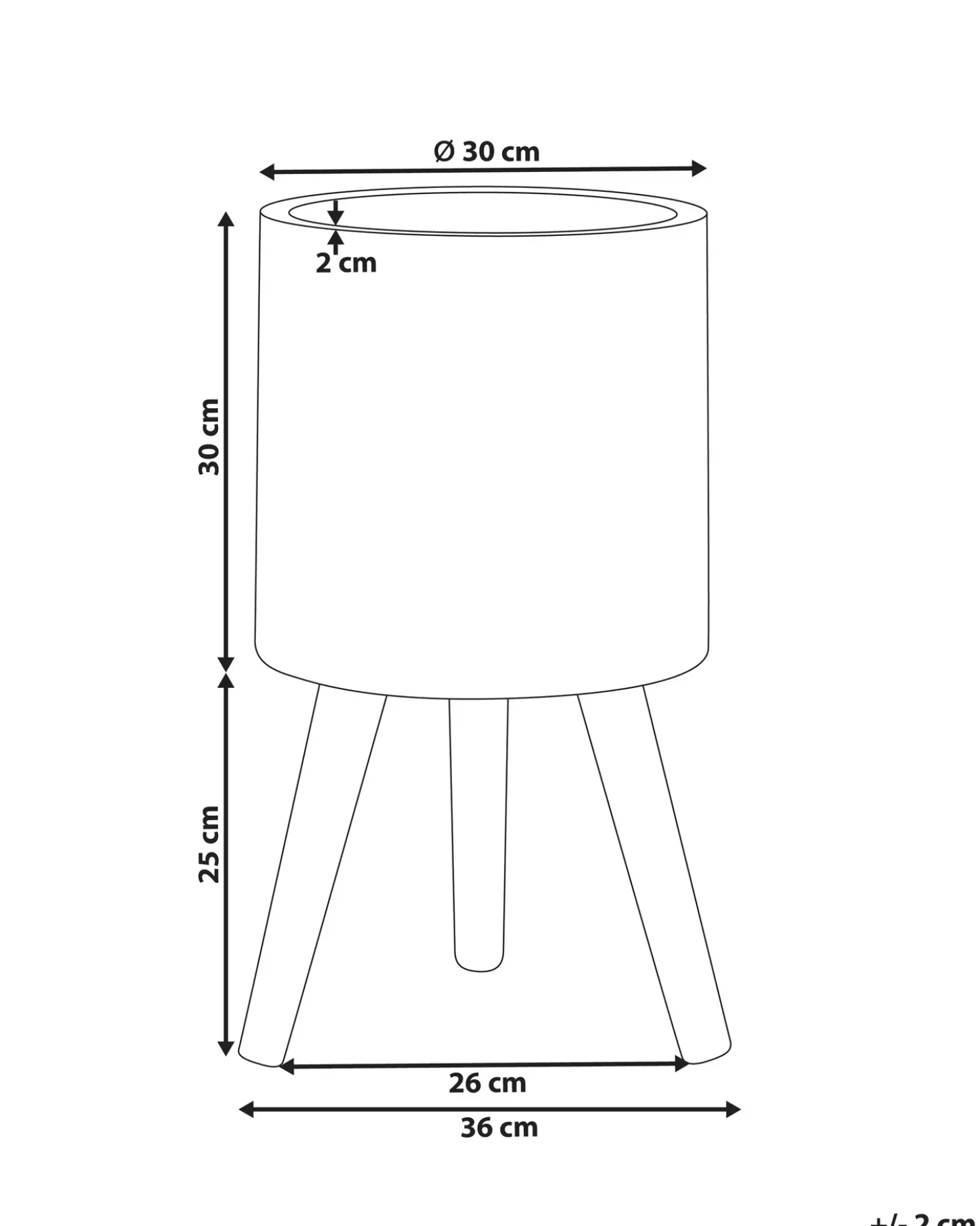 Forhøjet plantekrukke KARISTOS 36 cm Cremehvid