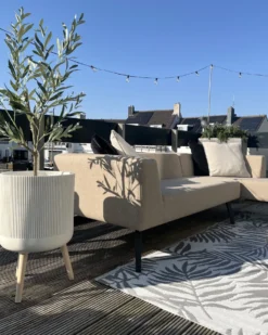 Forhøjet plantekrukke MACLURA 35 cm Lys Beige