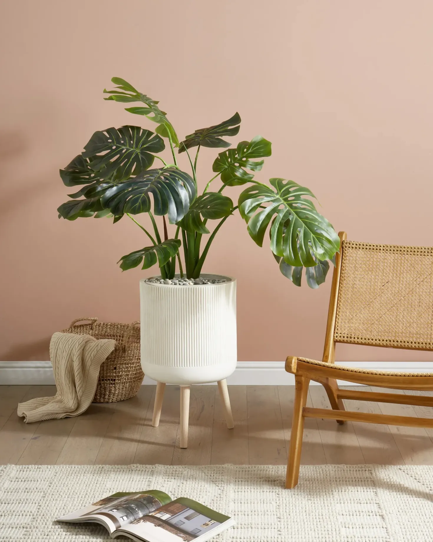 Forhøjet plantekrukke MACLURA 35 cm Lys Beige