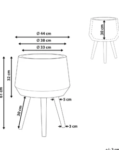 Forhøjet plantekrukke MALAKI 44 cm Lysegrå