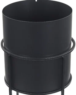 Forhøjet plantekrukke MILEA 16 cm Sort Metal
