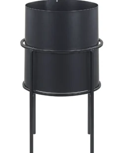 Forhøjet plantekrukke MILEA 16 cm Sort Metal