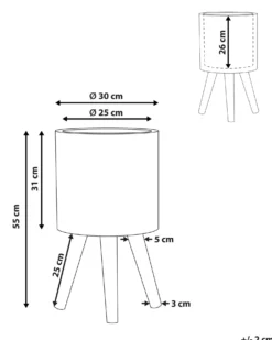 Forhøjet plantekrukke MILINA 30 cm Beige
