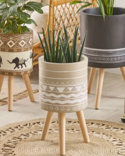 Forhøjet plantekrukke MILINA 30 cm Beige