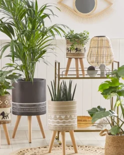 Forhøjet plantekrukke MILINA 30 cm Beige