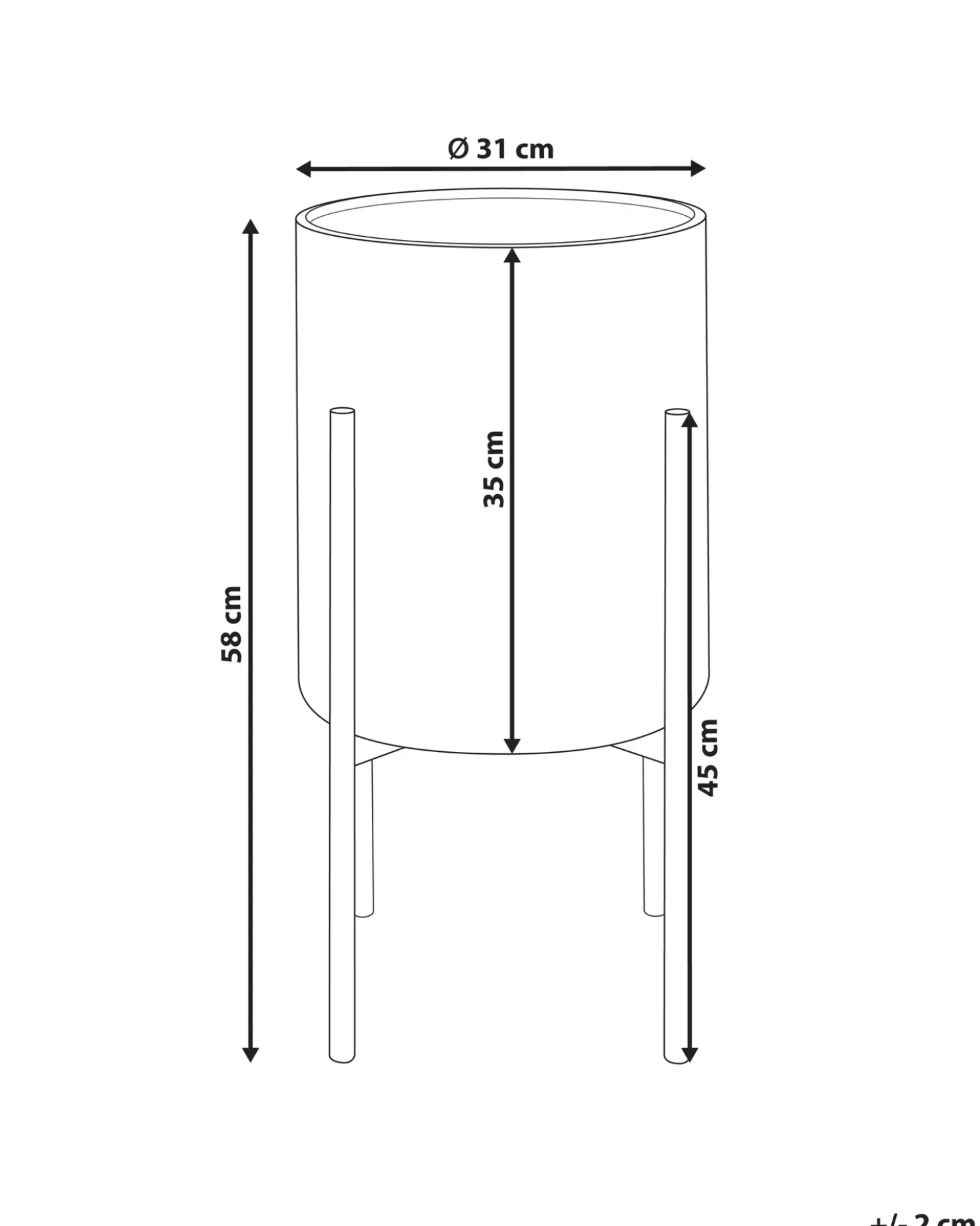 Forhøjet plantekrukke NEMOROSA Metal 31 cm Hvid