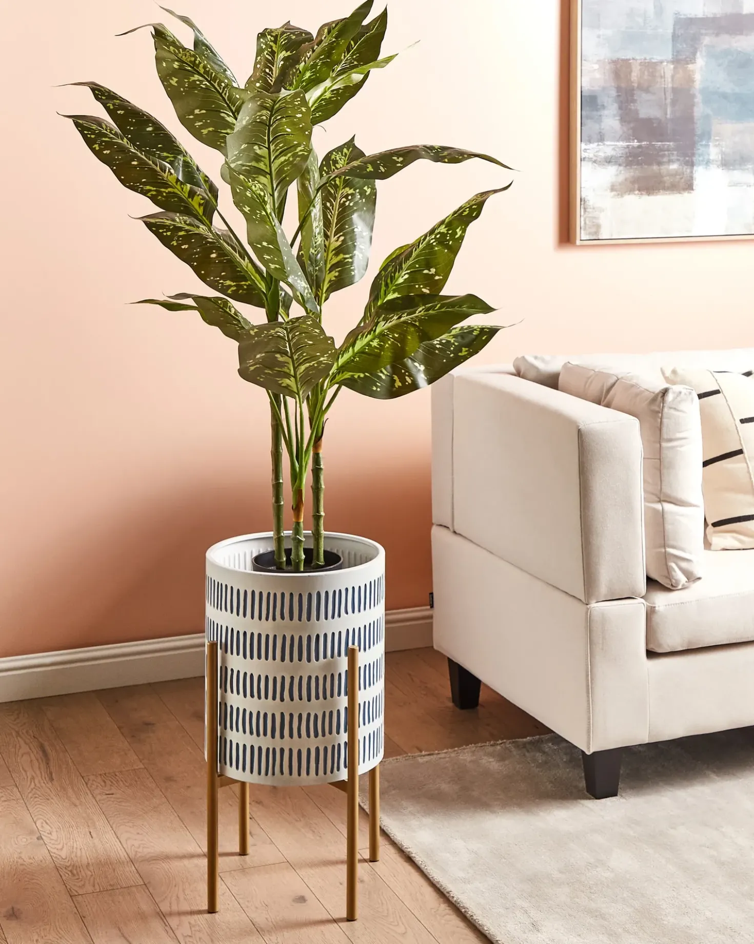 Forhøjet plantekrukke NEMOROSA Metal 31 cm Hvid
