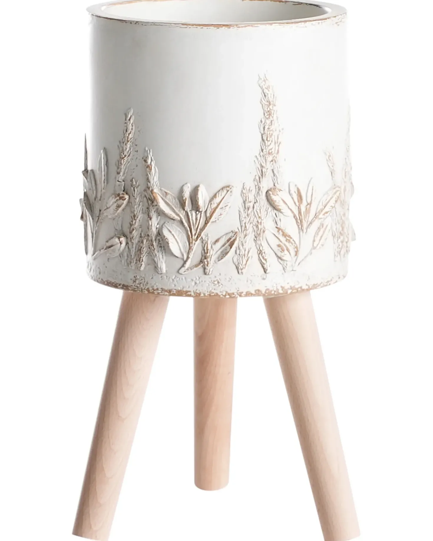 Forhøjet plantekrukke PREWEZA 23 cm Cremehvid