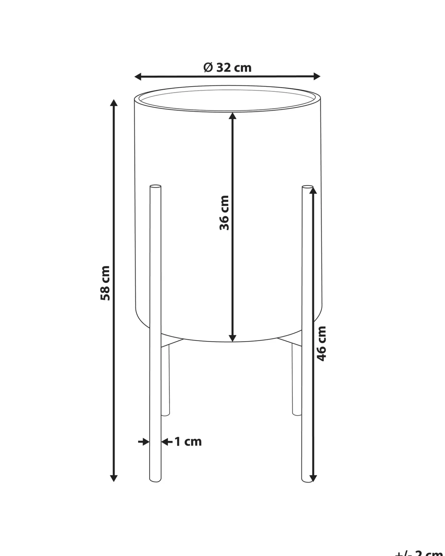 Forhøjet plantekrukke SEROTINA Metal 32 cm Sort