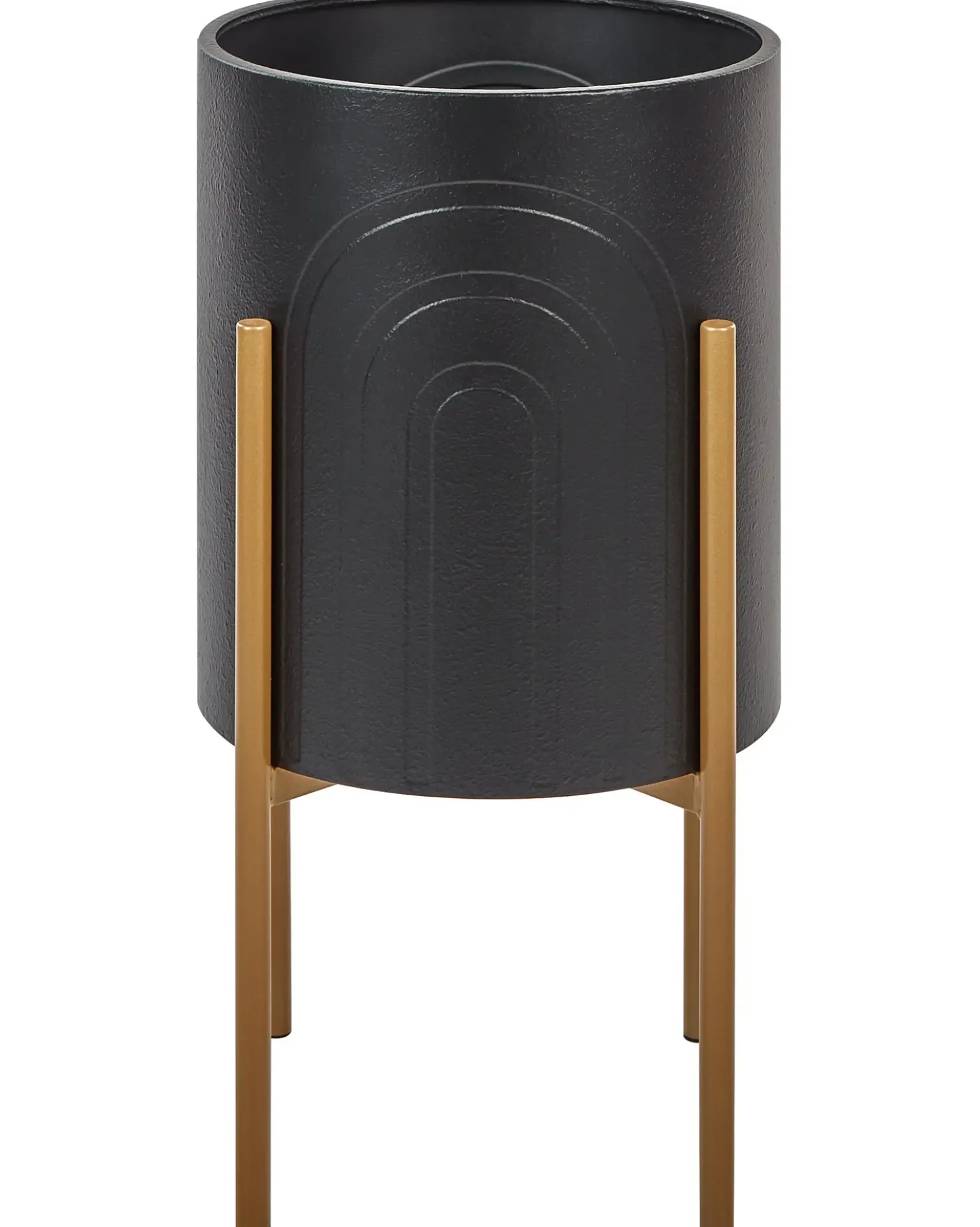 Forhøjet plantekrukke SEROTINA Metal 32 cm Sort