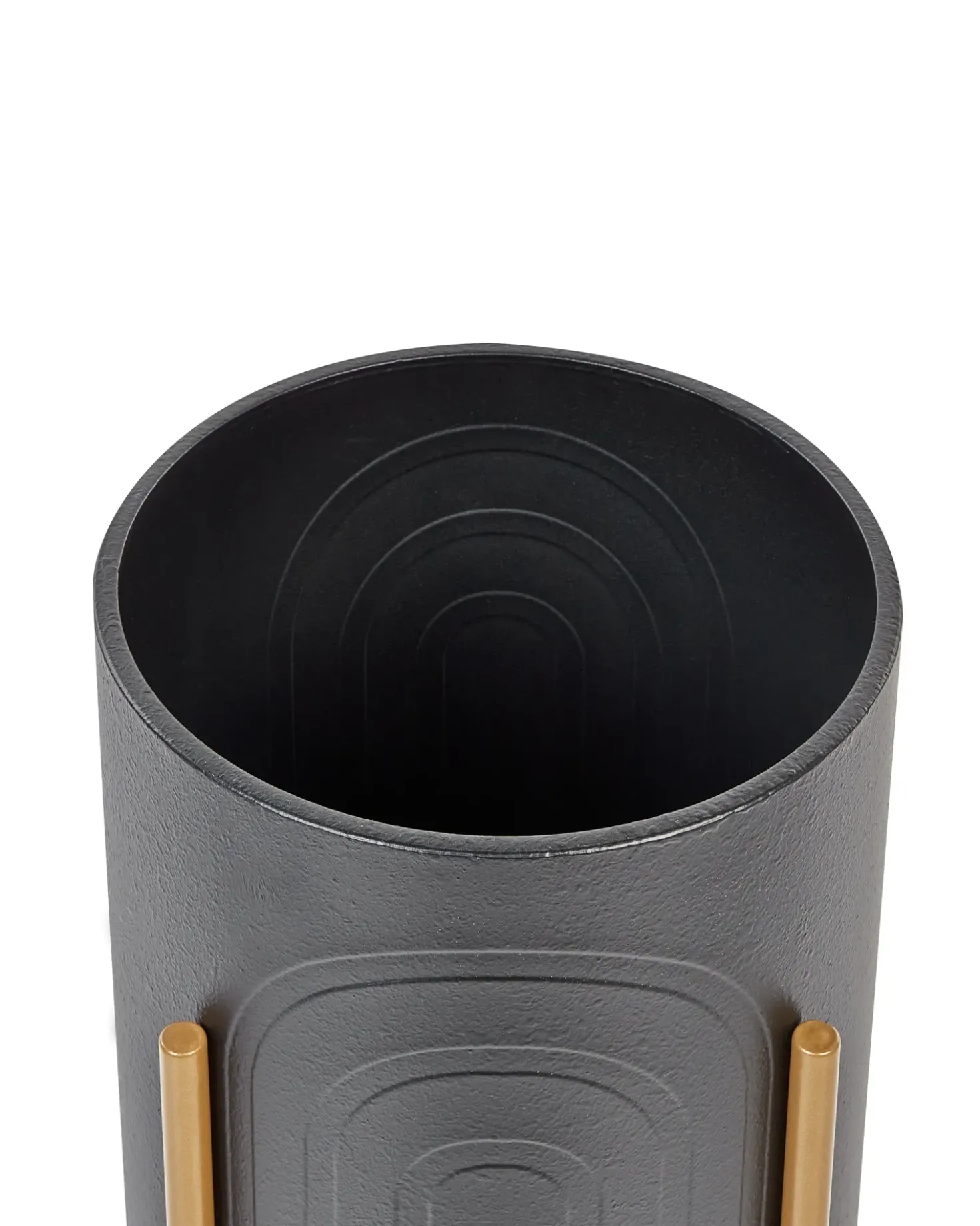 Forhøjet plantekrukke SEROTINA Metal 32 cm Sort