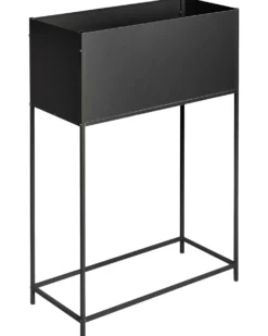 Forhøjet plantekrukke TAPIEN Metal 70 cm Sort