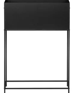 Forhøjet plantekrukke TAPIEN Metal 70 cm Sort