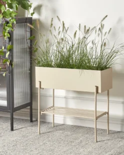Forhøjet plantekrukke VINCA Metal 70 cm Beige