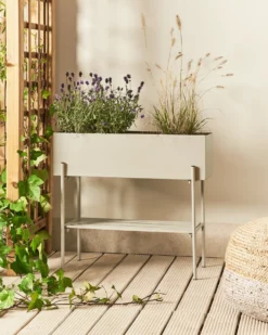 Forhøjet plantekrukke VINCA Metal 70 cm Beige