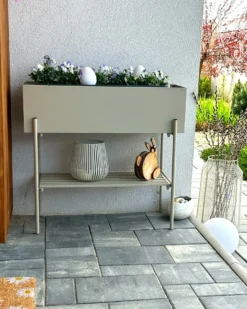 Forhøjet plantekrukke VINCA Metal 70 cm Beige