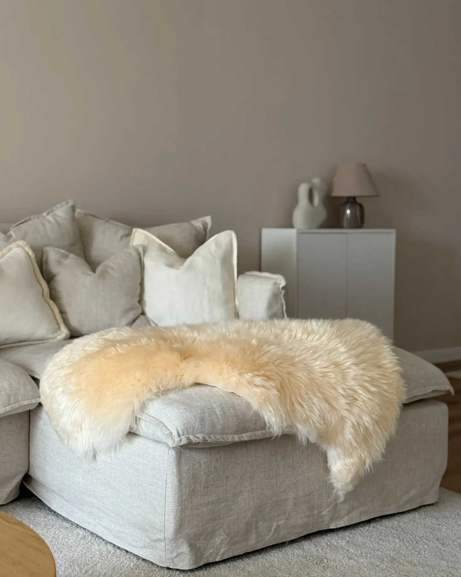fåreskindstæppe ULURU Beige 65 x 110 cm