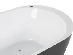 Fritstående spabad med LED NEVIS 170 x 80 cm Sort
