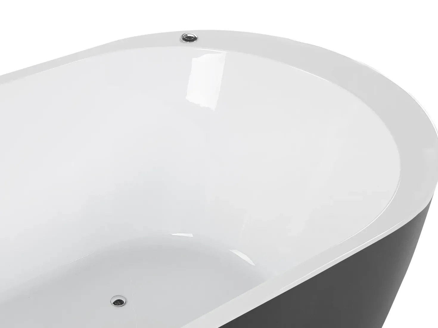 Fritstående spabad med LED NEVIS 170 x 80 cm Sort