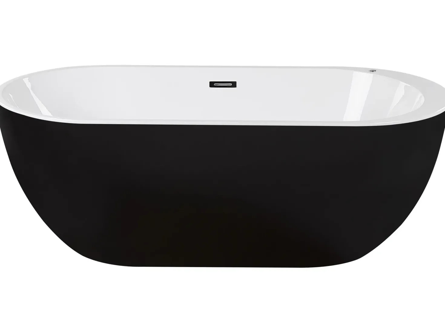 Fritstående spabad med LED NEVIS 170 x 80 cm Sort