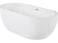 Fritstående spabad med LED NEVIS 170 x 80 cm Hvid