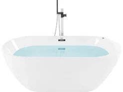 Fritstående spabad med LED NEVIS 170 x 80 cm Hvid