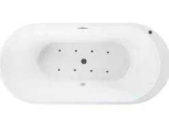 Fritstående spabad med LED NEVIS 170 x 80 cm Hvid