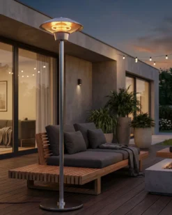 Fritstående infrarød terrassevarmer ASKJA 1500 W Sølv