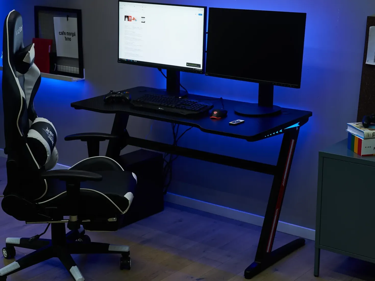Gaming Bord DARFUR Sort 120 cm 60 cm RGB LED