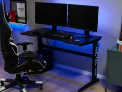Gaming Bord DEXTER Sort 120 cm 60 cm RGB LED