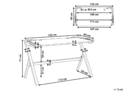 Gaming Bord DANVERS Sort 120 cm 60 cm RGB LED