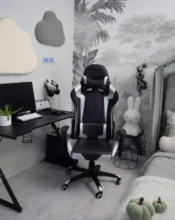 Gamingstol KNIGHT Kunstlæder Sølv