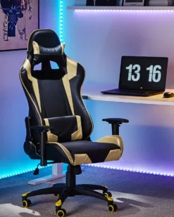 Gamingstol KNIGHT Kunstlæder Guld