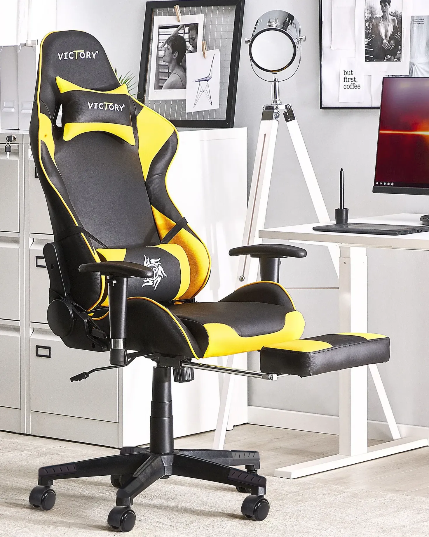 Gamingstol VICTORY Kunstlæder Gul