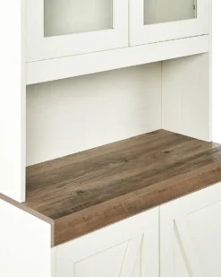 Glas vitrineskab KALBARRI 80 cm Brun/hvid