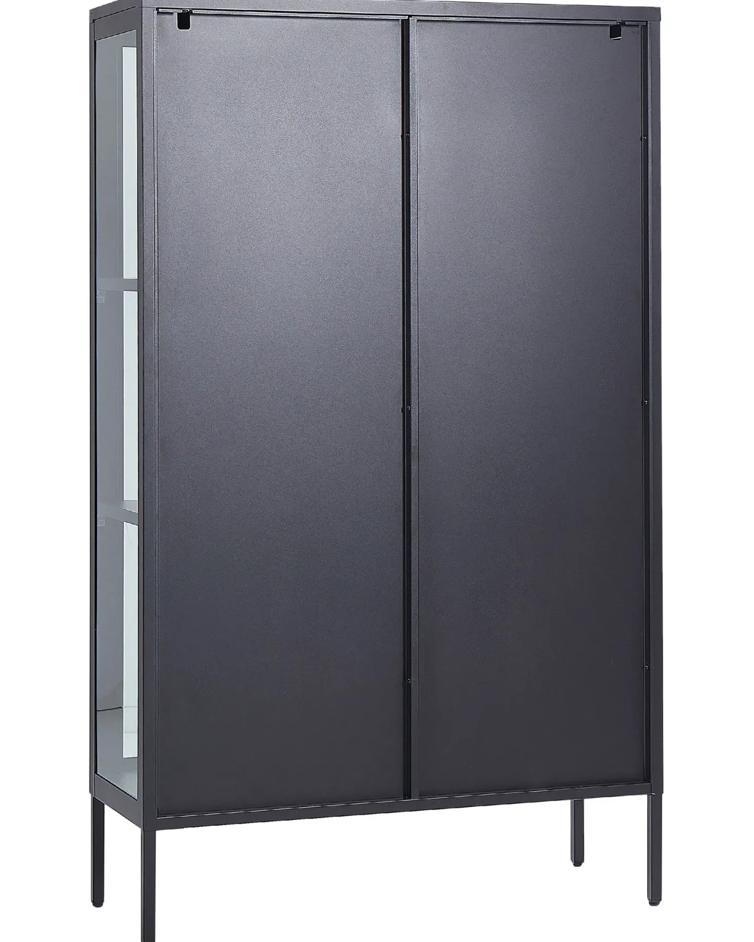 Glas vitrineskab NASH Metal 90 cm Sort