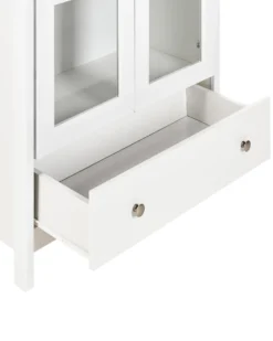Glas vitrineskab NORNALUP 80 cm Hvid