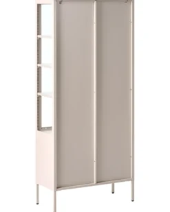 Glas vitrineskab OXTED Metal 80 cm Beige