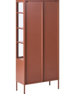 Glas vitrineskab OXTED Metal 80 cm Guldbrun