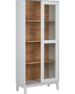 Glas vitrineskab RUMSON 80 cm Hvid