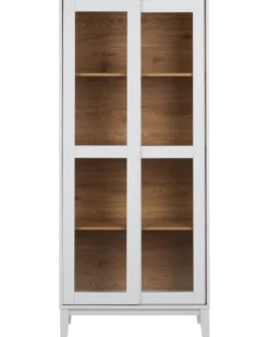 Glas vitrineskab RUMSON 80 cm Hvid