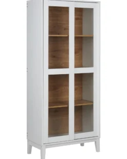 Glas vitrineskab RUMSON 80 cm Hvid