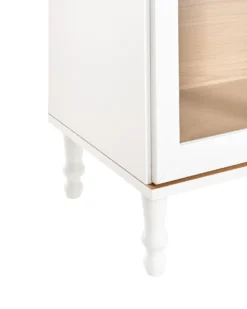 Glas vitrineskab TINGLEDALE 80 cm Hvid