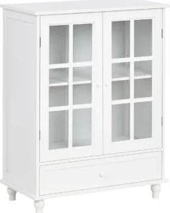 Glas vitrine skænk CARLET 71 cm Hvid