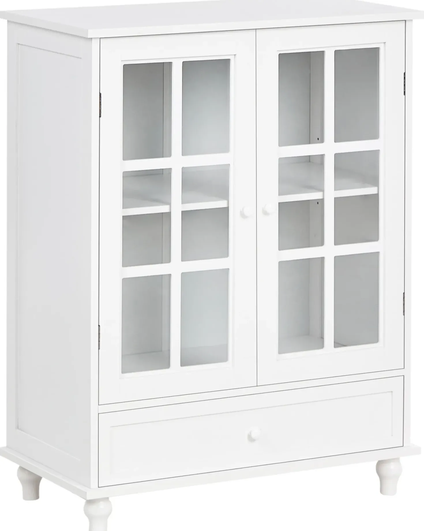 Glas vitrine skænk CARLET 71 cm Hvid