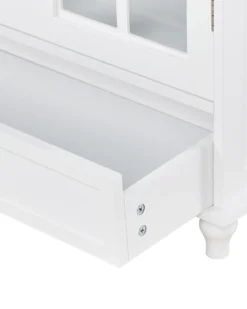 Glas vitrine skænk CARLET 71 cm Hvid