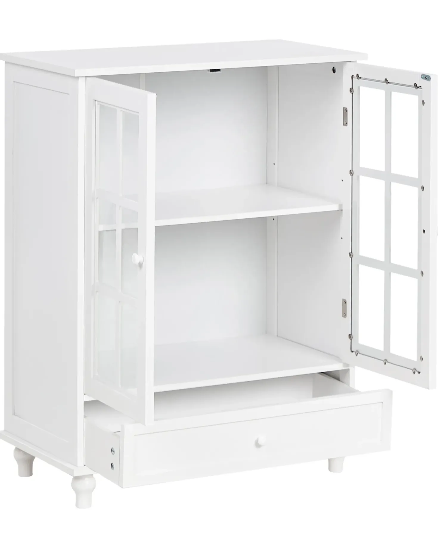 Glas vitrine skænk CARLET 71 cm Hvid