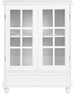Glas vitrine skænk CARLET 71 cm Hvid