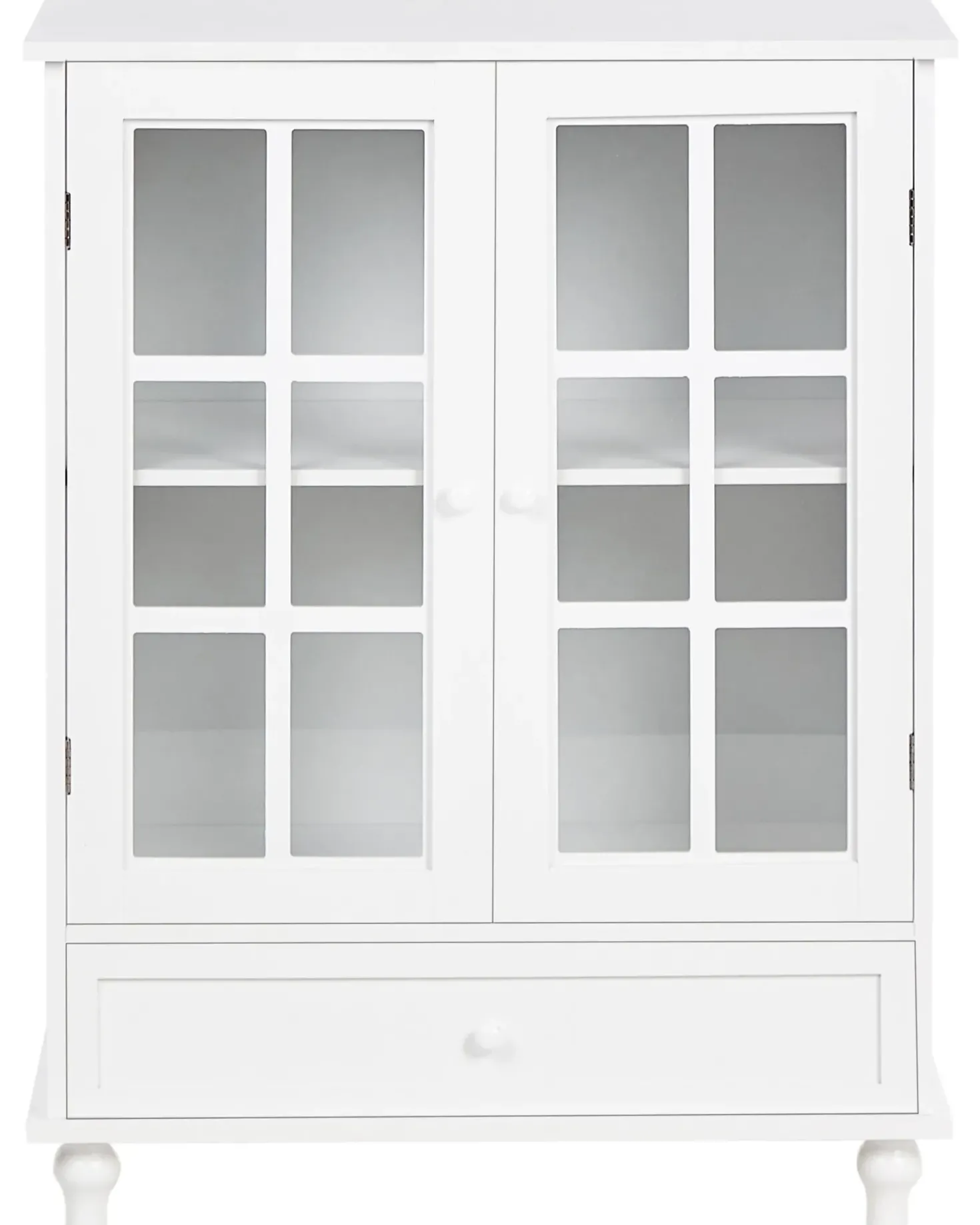 Glas vitrine skænk CARLET 71 cm Hvid