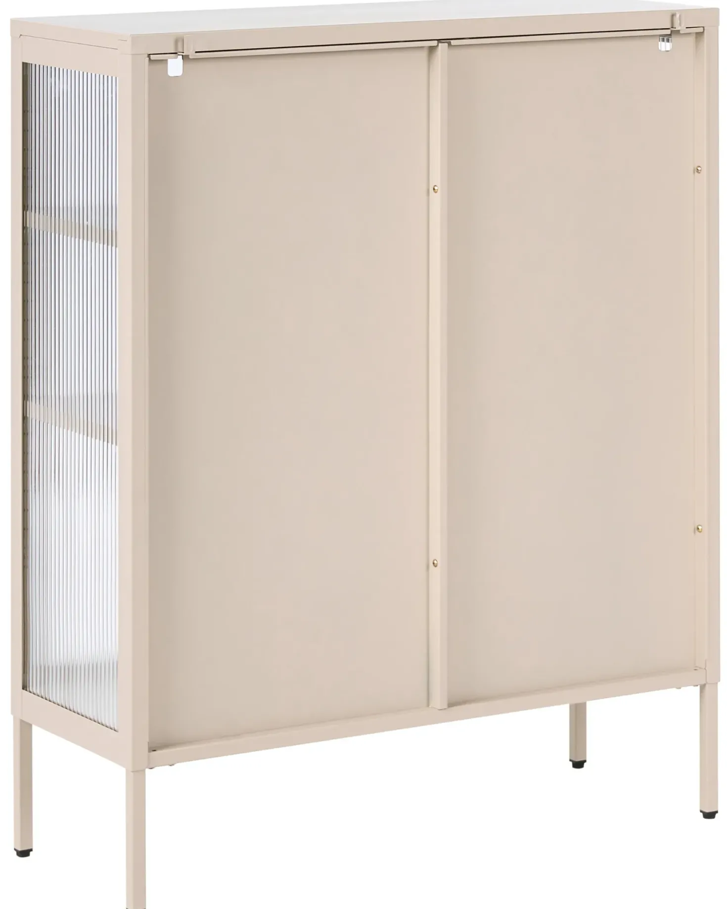 Glas vitrine skænk LERRYN Metal 90 cm Beige